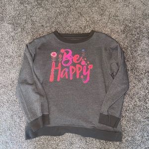 women natural life be happy sweatshirt small
